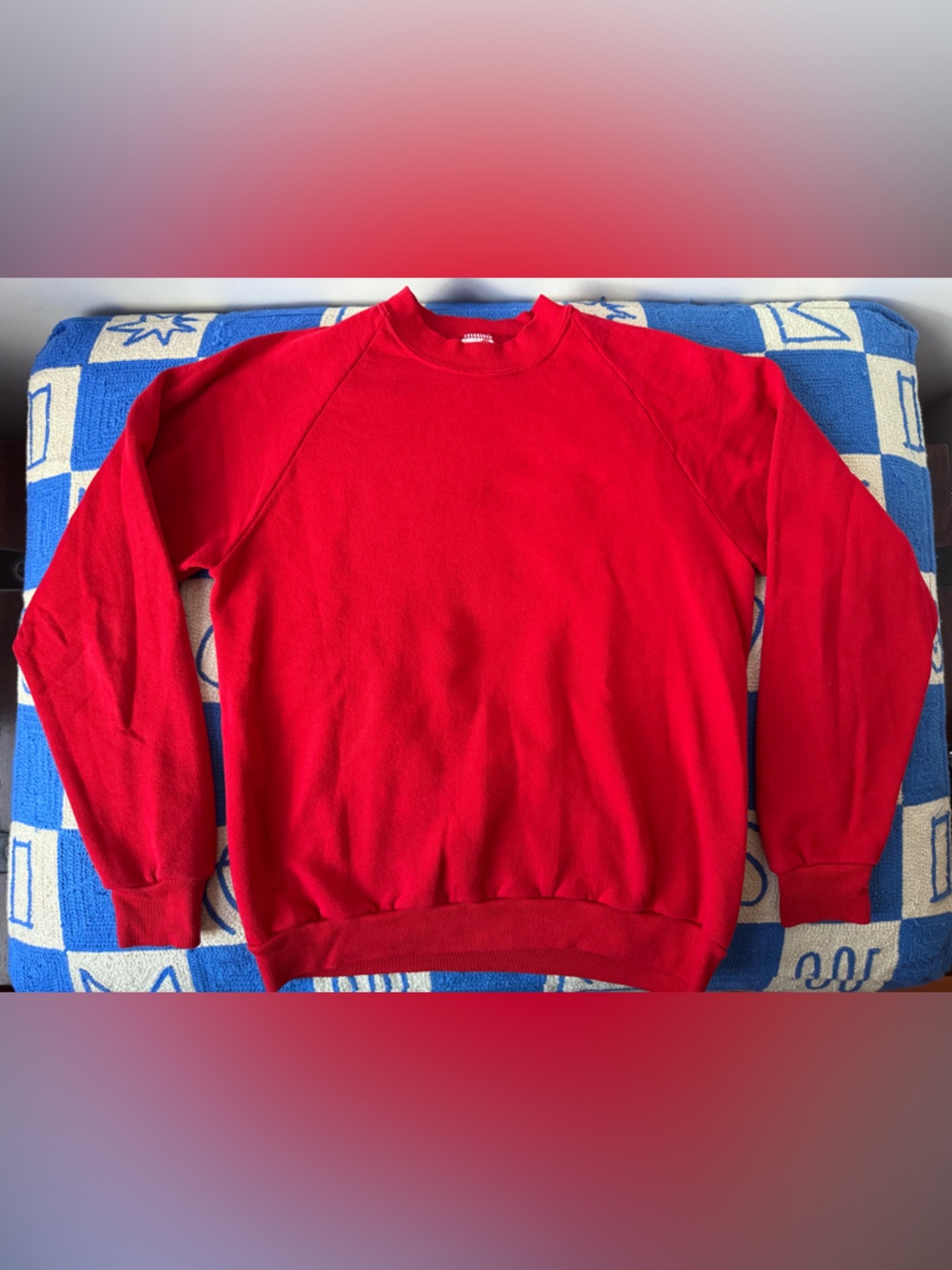 Vintage 90s Jerzees Raglan Sweatshirt Red Large